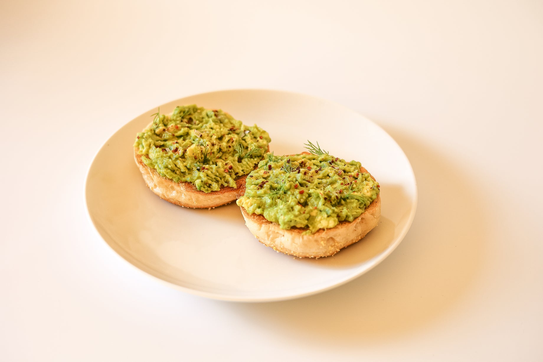 Avocado "Toast" on an English Muffin